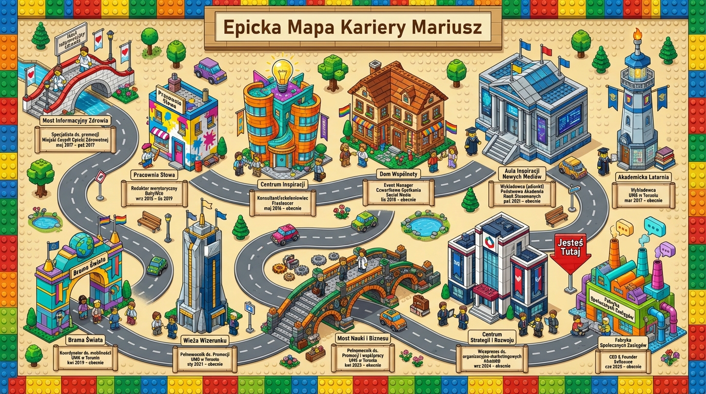 Przykład mapy kariery w stylu klockowym